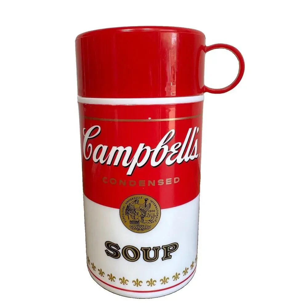 Vintage Campbells Soup Thermos Bottle Can-Tainer Red Top Hot or Cold 11.5oz